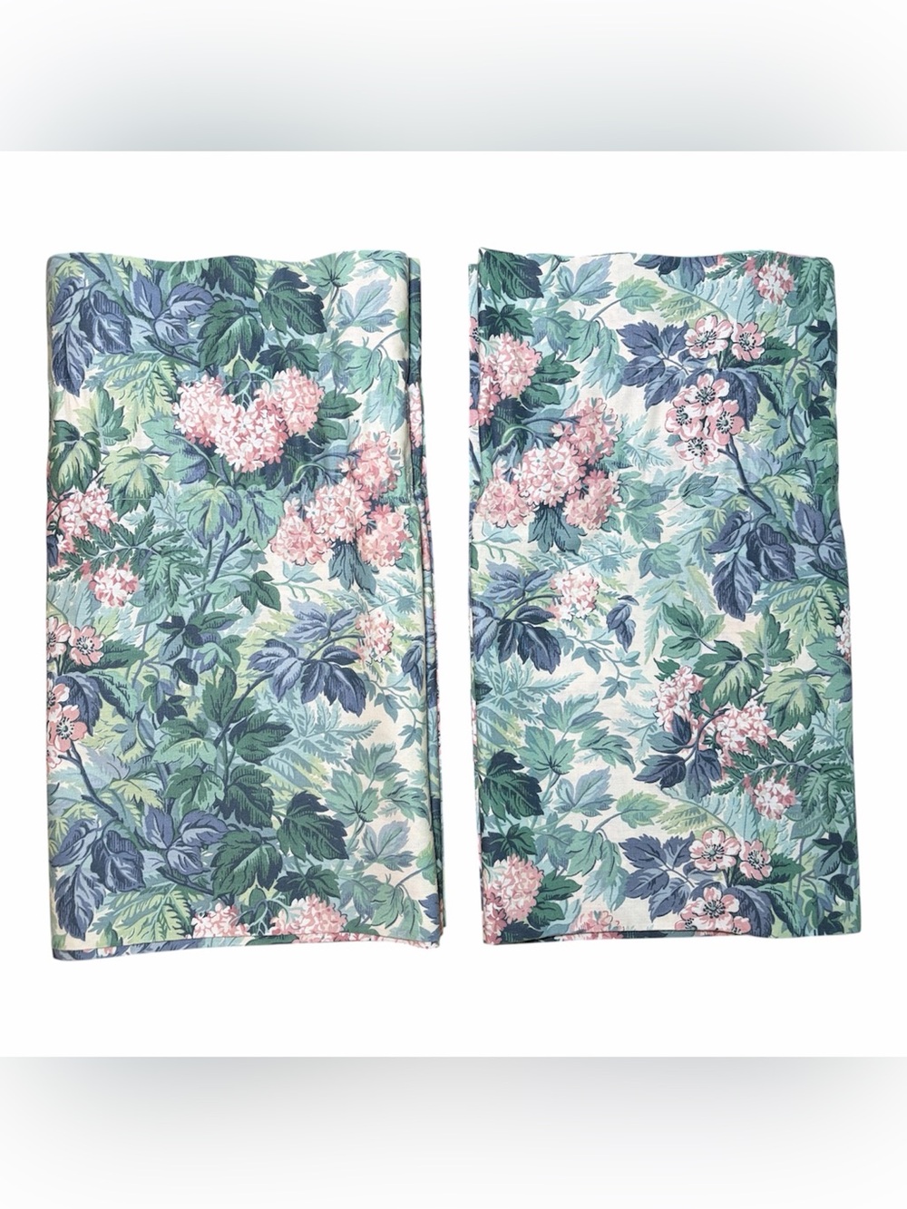 Set of 2 Laura Ashley Ashbourne Rod Pocket Valances 17.5" x 81.25" EUC